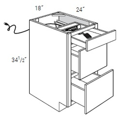 JSI Cabinetry Trenton Slab Kitchen Cabinet - DB18CHGDR18-VTS