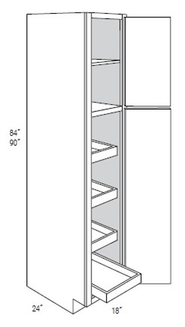 JSI Cabinetry Trenton Slab Kitchen Cabinet - WP1890SCRT-VTS