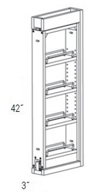 JSI Cabinetry Trenton Slab Kitchen Cabinet - WF342PULL-SFTCLOSE-VTS