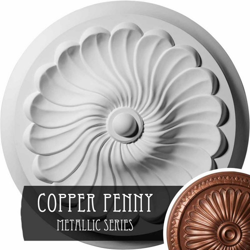 Ekena Millwork Flower Spiral Ceiling Medallion - Primed Polyurethane - CM12FLCPS