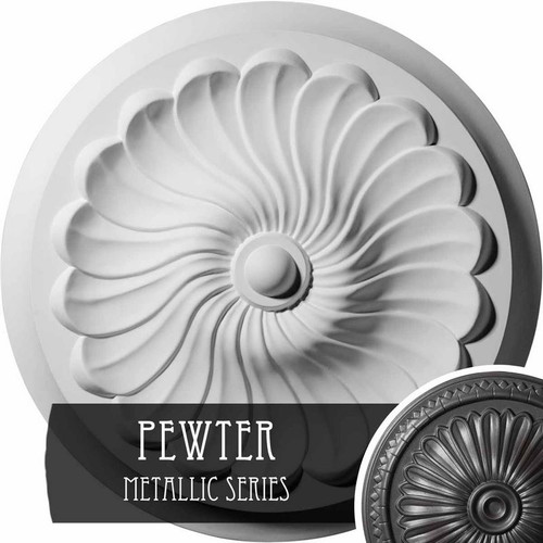 Ekena Millwork Flower Spiral Ceiling Medallion - Primed Polyurethane - CM12FLPES
