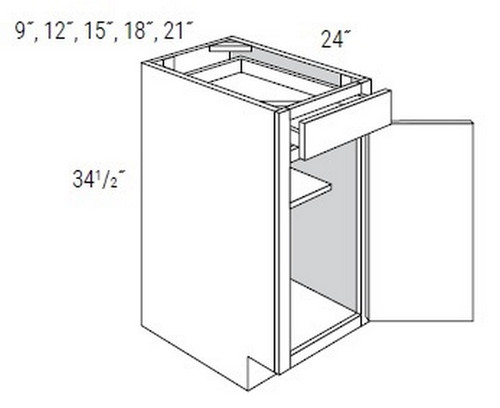 JSI Cabinetry Essex Lunar Kitchen Cabinet - B21-VEL