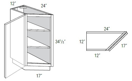 JSI Cabinetry Norwich Recessed Kitchen Cabinet - TB12-VNR