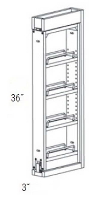 JSI Cabinetry Norwich Recessed Kitchen Cabinet - WF336PULL-SFTCLOSE-VNR