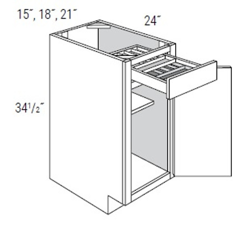 JSI Cabinetry Trenton Recessed Kitchen Cabinet - B18TTCD18-VTR