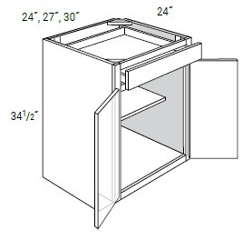 JSI Cabinetry Trenton Recessed Kitchen Cabinet - B24B-VTR