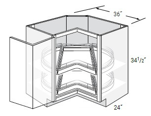 JSI Cabinetry Trenton Recessed Kitchen Cabinet - LS36DR-BOTH-VTR