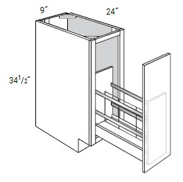 JSI Cabinetry Trenton Recessed Kitchen Cabinet - BF09TRAYDIVPO-VTR