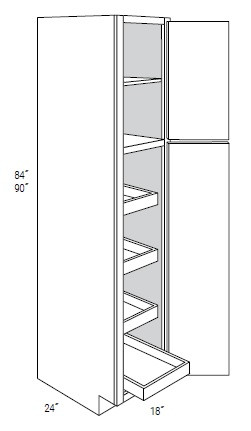 JSI Cabinetry Trenton Recessed Kitchen Cabinet - WP1884SCRT-VTR