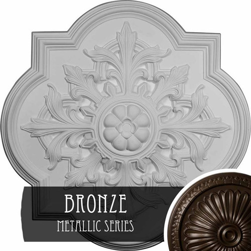 Ekena Millwork Bonetti Ceiling Medallion - Primed Polyurethane - CM34BOBZS