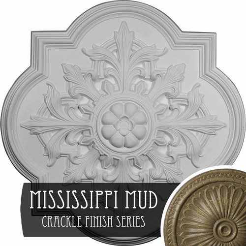 Ekena Millwork Bonetti Ceiling Medallion - Primed Polyurethane - CM34BOMMC