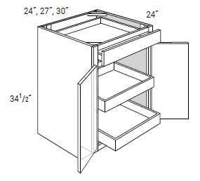 JSI Cabinetry Yarmouth Slab Kitchen Cabinet - B27BSCRT-KYS