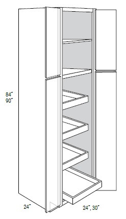 JSI Cabinetry Yarmouth Slab Kitchen Cabinet - WP2484BSCRT-KYS