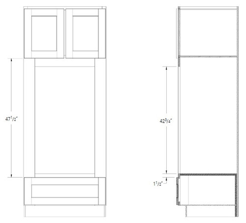 JSI Cabinetry Yarmouth Slab Kitchen Cabinet - COC3396-KYS