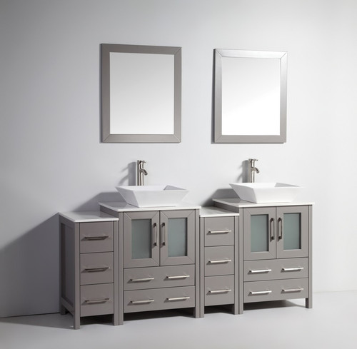 Vanity Art - Bathroom Vanity Set - VA3124-72G - Grey