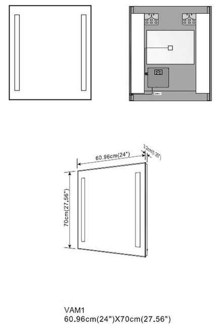 Vanity Art - Bathroom Mirror - VA1-36 - White