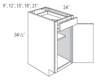 JSI Cabinetry Yarmouth Raised Kitchen Cabinet - B12-KYM