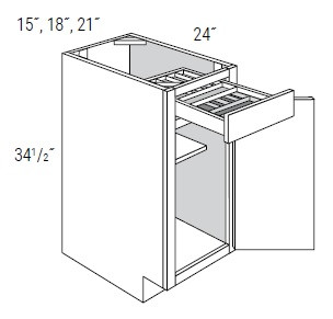 JSI Cabinetry Yarmouth Raised Kitchen Cabinet - B18TTCD18-KYM