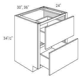JSI Cabinetry Yarmouth Raised Kitchen Cabinet - 2DB30-KYM