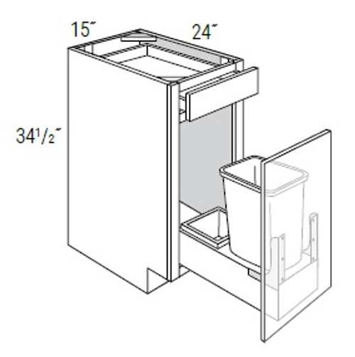 JSI Cabinetry Yarmouth Raised Kitchen Cabinet - B15SFTTR-DMK-KYM