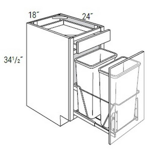 JSI Cabinetry Yarmouth Raised Kitchen Cabinet - B18TR-DMK-KYM