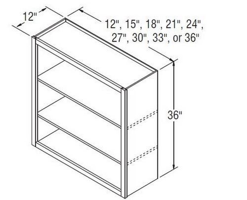 Aristokraft Cabinetry Select Series Benton Birch Wall Open Cabinet WOL3636