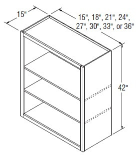 Aristokraft Cabinetry Select Series Benton Birch Wall Open Cabinet WOL184215
