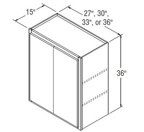 Aristokraft Cabinetry Select Series Benton Birch Wall Cabinet With Doors Prepped For Glass W333615B