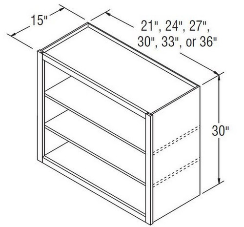 Aristokraft Cabinetry Select Series Benton Birch Wall Open Cabinet WOL303015