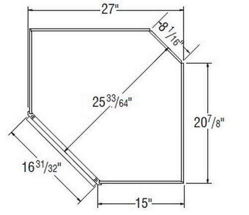 Aristokraft Cabinetry Select Series Benton Birch Diagonal Corner Cabinet DC2742R Hinged Right