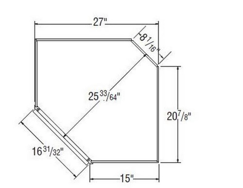 Aristokraft Cabinetry Select Series Benton Birch Diagonal Corner Cabinet DC2736R Hinged Right