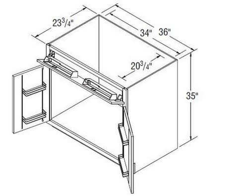 Aristokraft Cabinetry Select Series Benton Birch Sink Base Supercabinet SB36STNSB