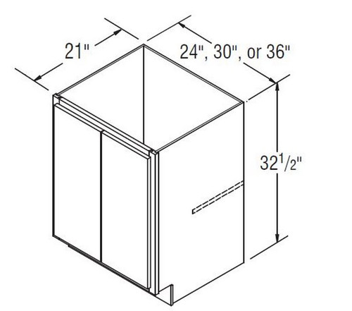 Aristokraft Cabinetry Select Series Benton Birch Vanity Base With Full Height Door VB3632.5FHB