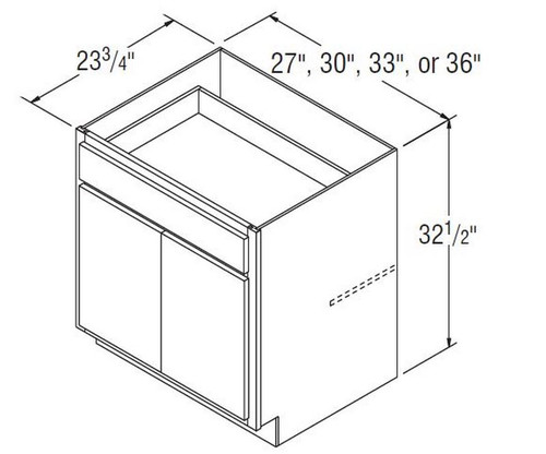 Aristokraft Cabinetry Select Series Benton Birch Universal Base Cabinet B3632.5B