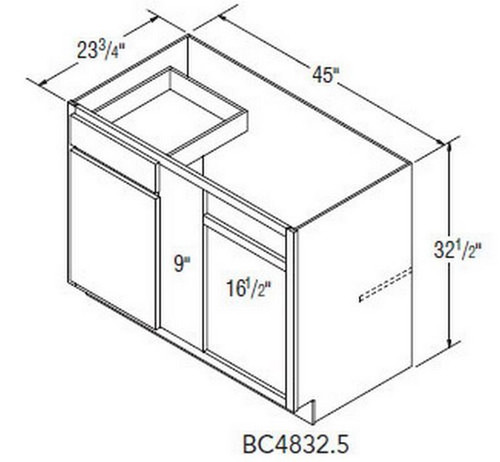 Aristokraft Cabinetry Select Series Benton Birch Blind Corner Base BC4832.5