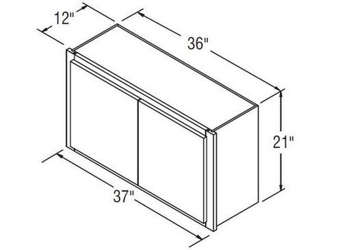 Aristokraft Cabinetry Select Series Benton Birch Wall Cabinet with Trimmable Frame on each Side WT3721B