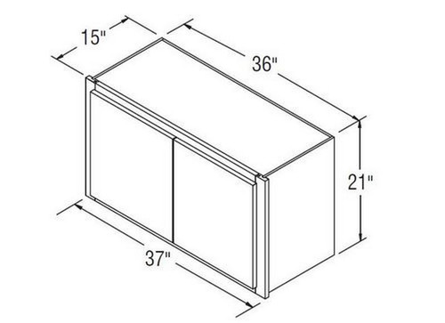 Aristokraft Cabinetry Select Series Benton Birch Wall Cabinet with Trimmable Frame on each Side WT372115B