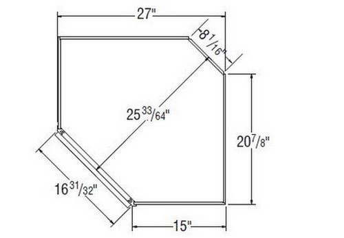 Aristokraft Cabinetry Select Series Benton Birch Diagonal Wall Cabinet with Glass DCWG2714