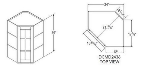 Aristokraft Cabinetry Select Series Benton Birch Diagonal Corner Wall Cabinet With Mullions Door DCMD2436