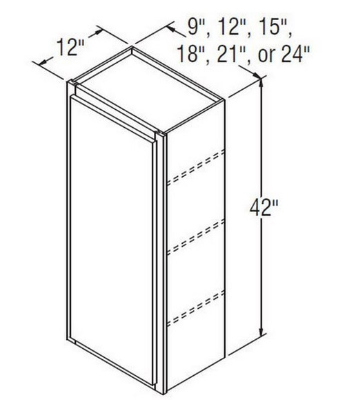 Aristokraft Cabinetry Select Series Benton Birch Paint Wall Cabinet W2442R Hinged Right
