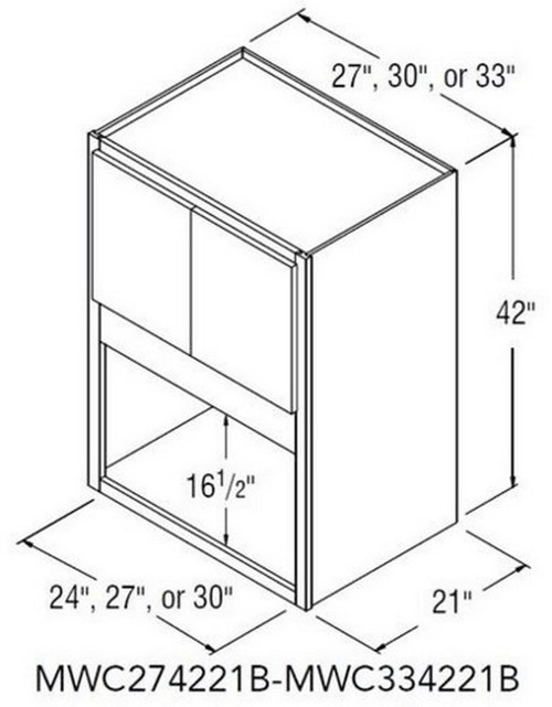 Aristokraft Cabinetry Select Series Benton Birch Paint Microwave Wall Cabinet MWC304221B