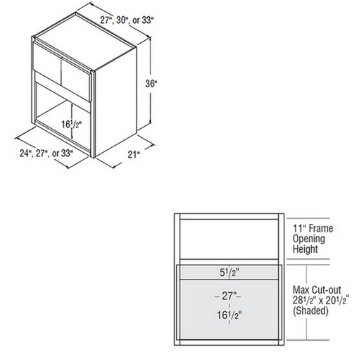 Aristokraft Cabinetry Select Series Benton Birch Paint Microwave Wall Cabinet MWC303621B