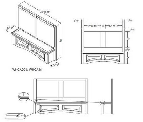 Aristokraft Cabinetry Select Series Benton Birch Paint Wood Hood Canopy WHCA36