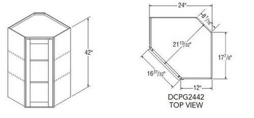 Aristokraft Cabinetry Select Series Benton Birch Paint Diagonal Corner Cabinet Without Mullions DCPG2442R Hinged Right