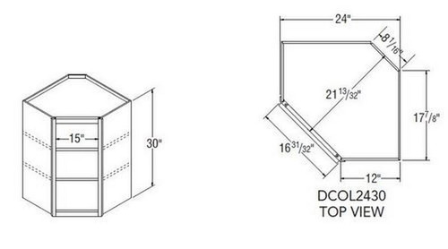 Aristokraft Cabinetry Select Series Benton Birch Paint Diagonal Corner Open Cabinet DCOL2430