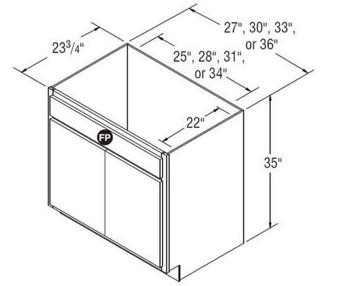 Aristokraft Cabinetry Select Series Benton Birch Paint Sink Base SB36B