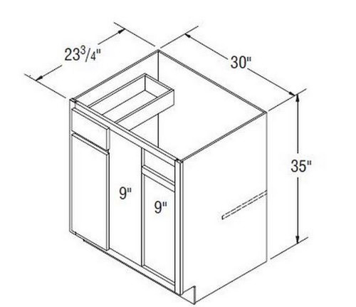Aristokraft Cabinetry Select Series Benton Birch Paint Blind Corner Base BC39