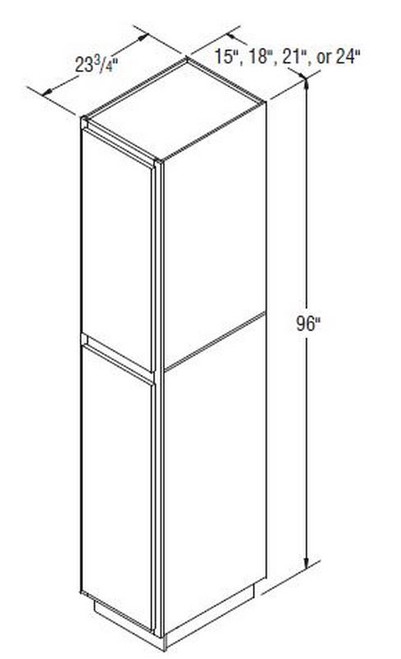 Aristokraft Cabinetry Select Series Benton Birch Paint Utility Cabinet U1596L Hinged Left