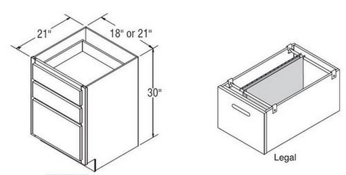 Aristokraft Cabinetry Select Series Benton Birch Paint Vanity File Drawer VFD18