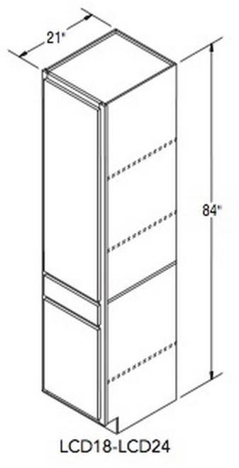 Aristokraft Cabinetry Select Series Benton Birch Paint Linen Closet With Drawer LCD18R Hinged Right